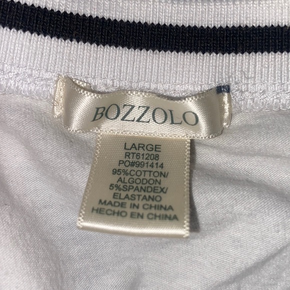 White T-Shirt! From Bozzolo! Size Large! Crop Top! Very Soft! - Picture 3 of 3
